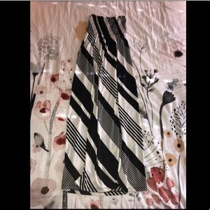 Strapless Striped Maxi Dress